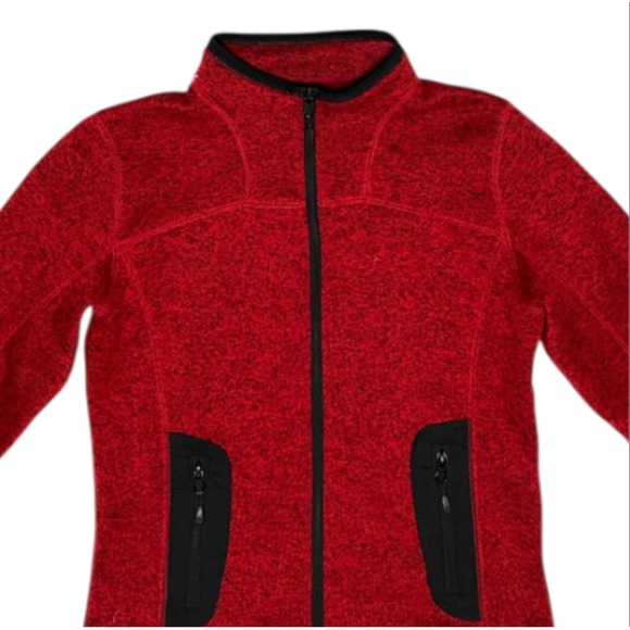 ICEWEAR Iceland Red‎ Black Heathered Full Zip Fleece Jacket Women's Small - Picture 3 of 6